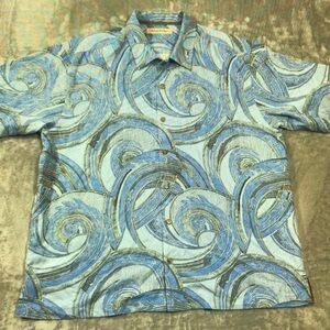 Blue Swirl Pattern Men's Shirt